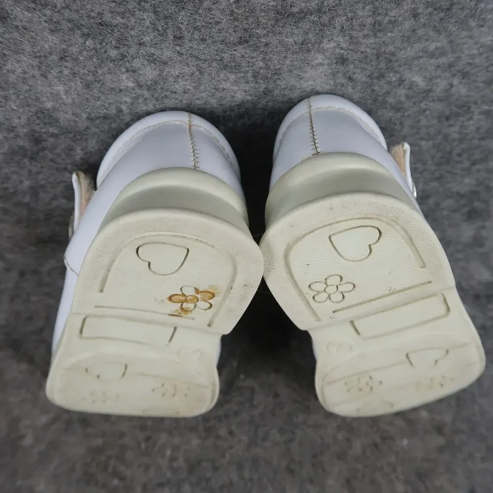 Baby Dress Shoes Mary Jane White Patent Closed Toe Classic Hook N Loop Straps